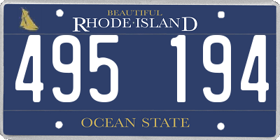 RI license plate 495194