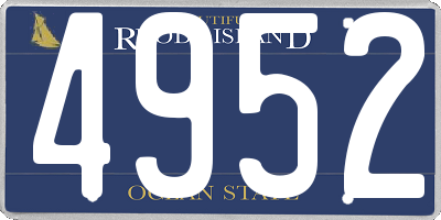 RI license plate 4952