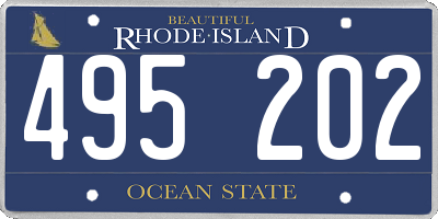 RI license plate 495202