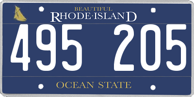 RI license plate 495205
