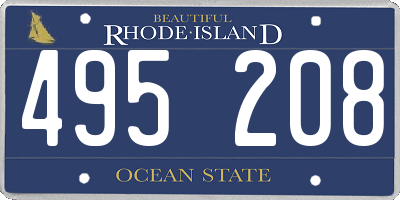 RI license plate 495208