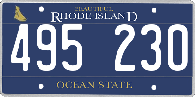 RI license plate 495230