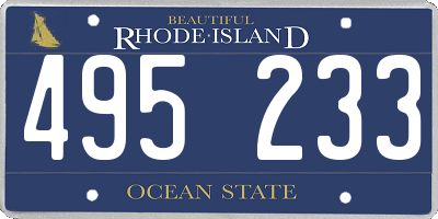 RI license plate 495233