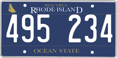 RI license plate 495234