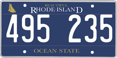 RI license plate 495235