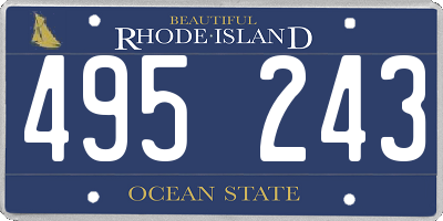 RI license plate 495243