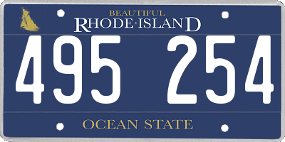 RI license plate 495254