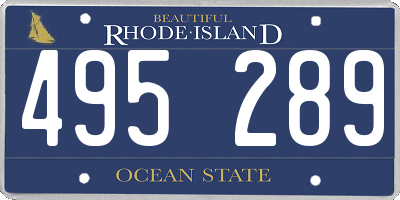 RI license plate 495289