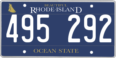 RI license plate 495292