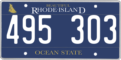RI license plate 495303