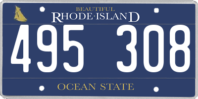 RI license plate 495308