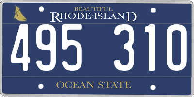 RI license plate 495310