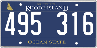 RI license plate 495316