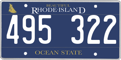 RI license plate 495322