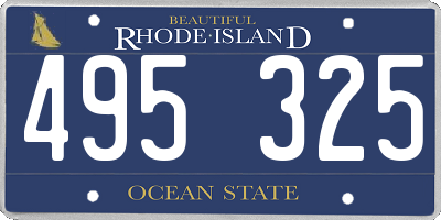 RI license plate 495325