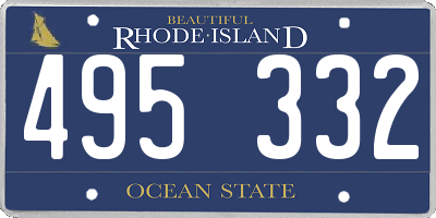RI license plate 495332