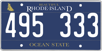 RI license plate 495333