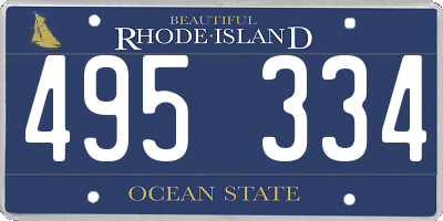 RI license plate 495334