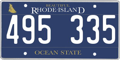 RI license plate 495335