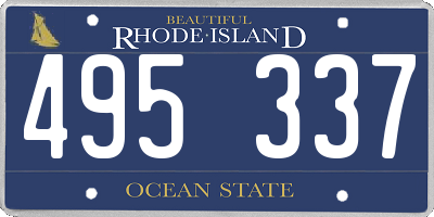 RI license plate 495337