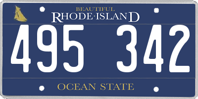 RI license plate 495342