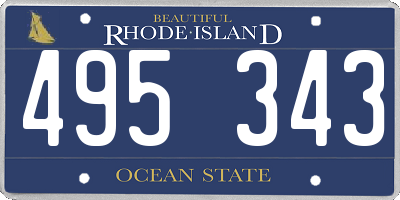 RI license plate 495343
