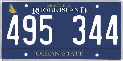 RI license plate 495344
