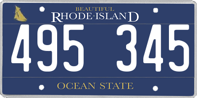 RI license plate 495345