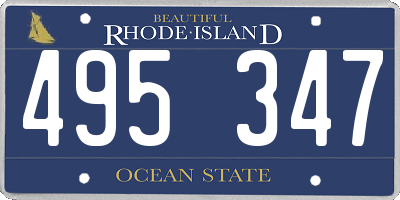 RI license plate 495347