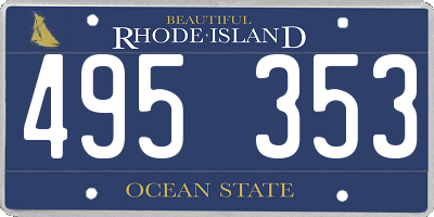 RI license plate 495353