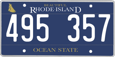 RI license plate 495357
