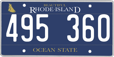 RI license plate 495360