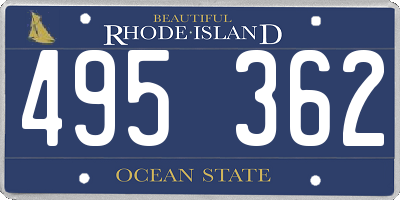 RI license plate 495362