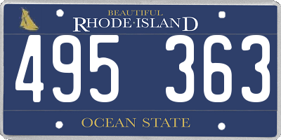 RI license plate 495363