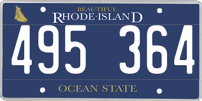 RI license plate 495364
