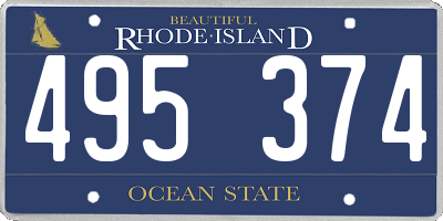 RI license plate 495374