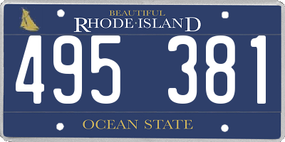 RI license plate 495381