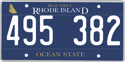 RI license plate 495382