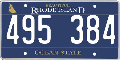 RI license plate 495384