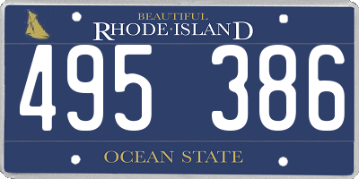 RI license plate 495386