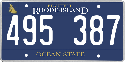 RI license plate 495387