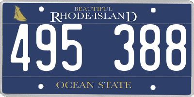 RI license plate 495388