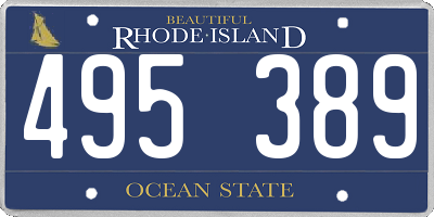 RI license plate 495389