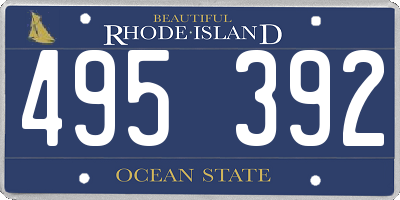 RI license plate 495392