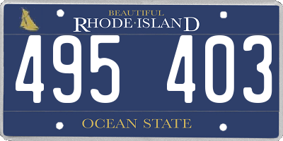 RI license plate 495403