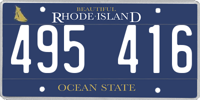 RI license plate 495416
