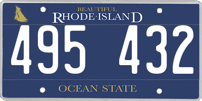 RI license plate 495432