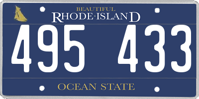 RI license plate 495433