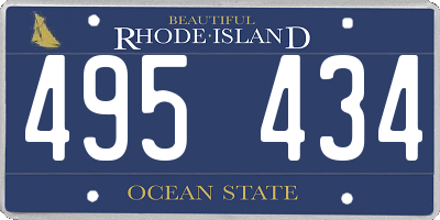 RI license plate 495434