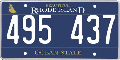 RI license plate 495437
